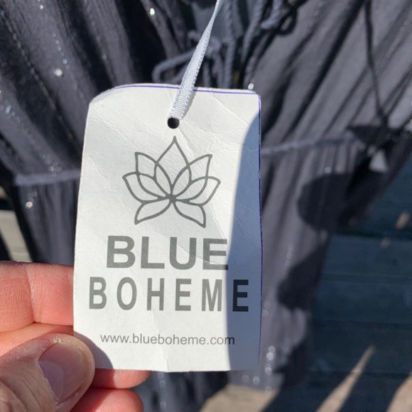 NWT Blue Boheme Maxi Dress Blue/Grey Size Small Medium - Picture 7 of 11